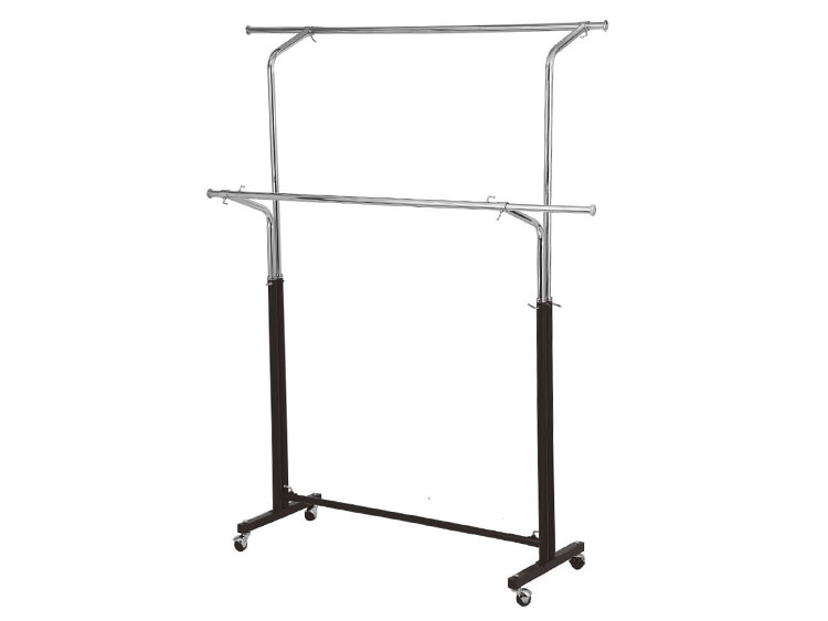 double rod clothes hanging rack